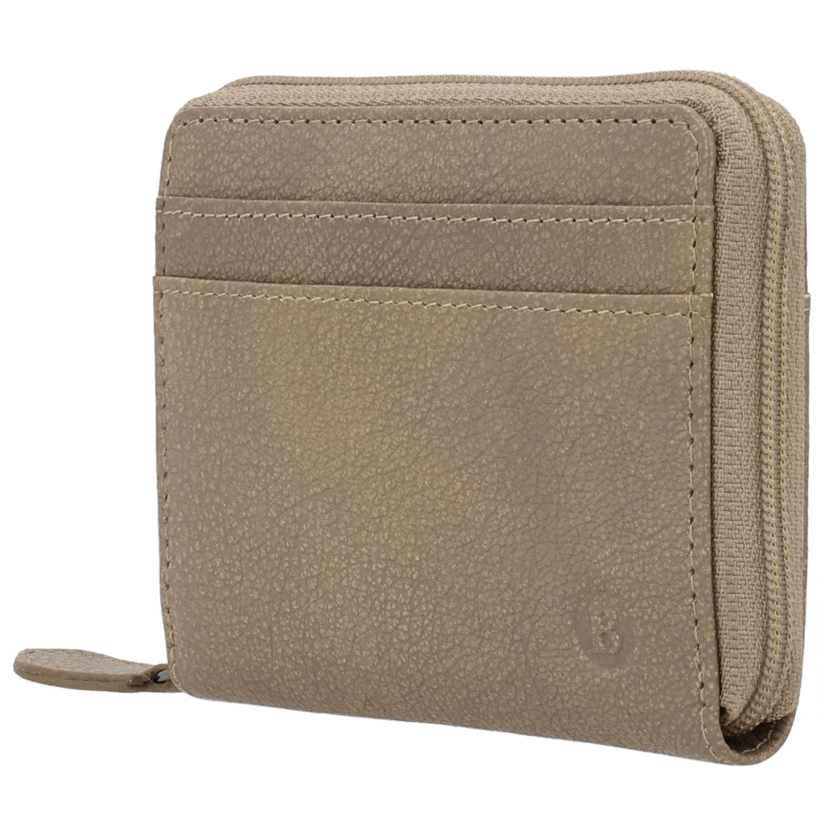 Börse klein in Taupe mit Rundumreißverschluss - leder-accessoires.com