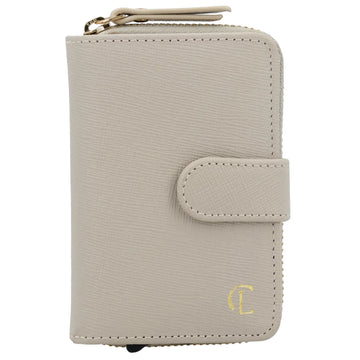 RFID Kartenetui 11x8cm Beige kompakt mit Alu-Case