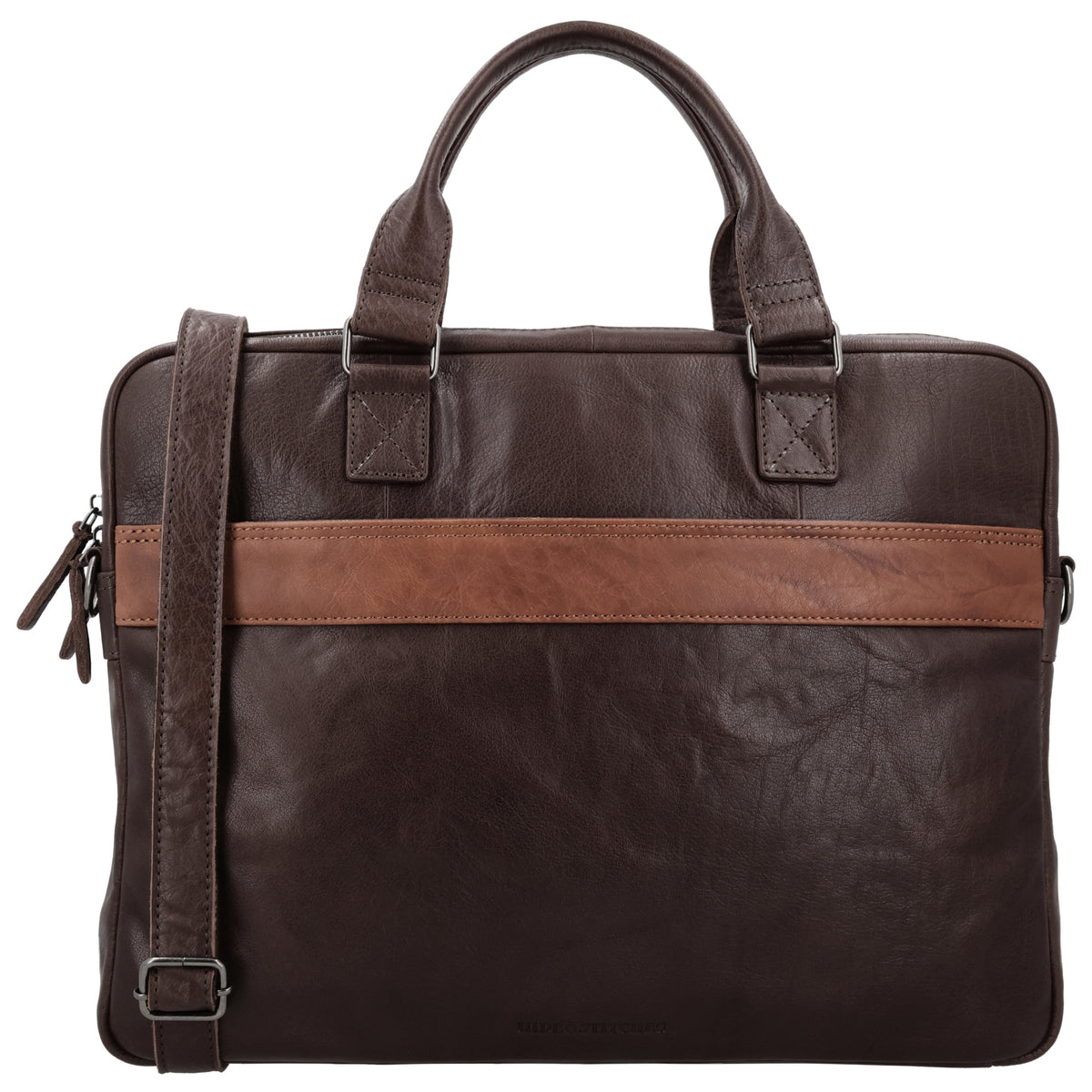 Business-| Laptoptasche 39x30x8cm in Braun mit Reißverschluss - leder-accessoires.com