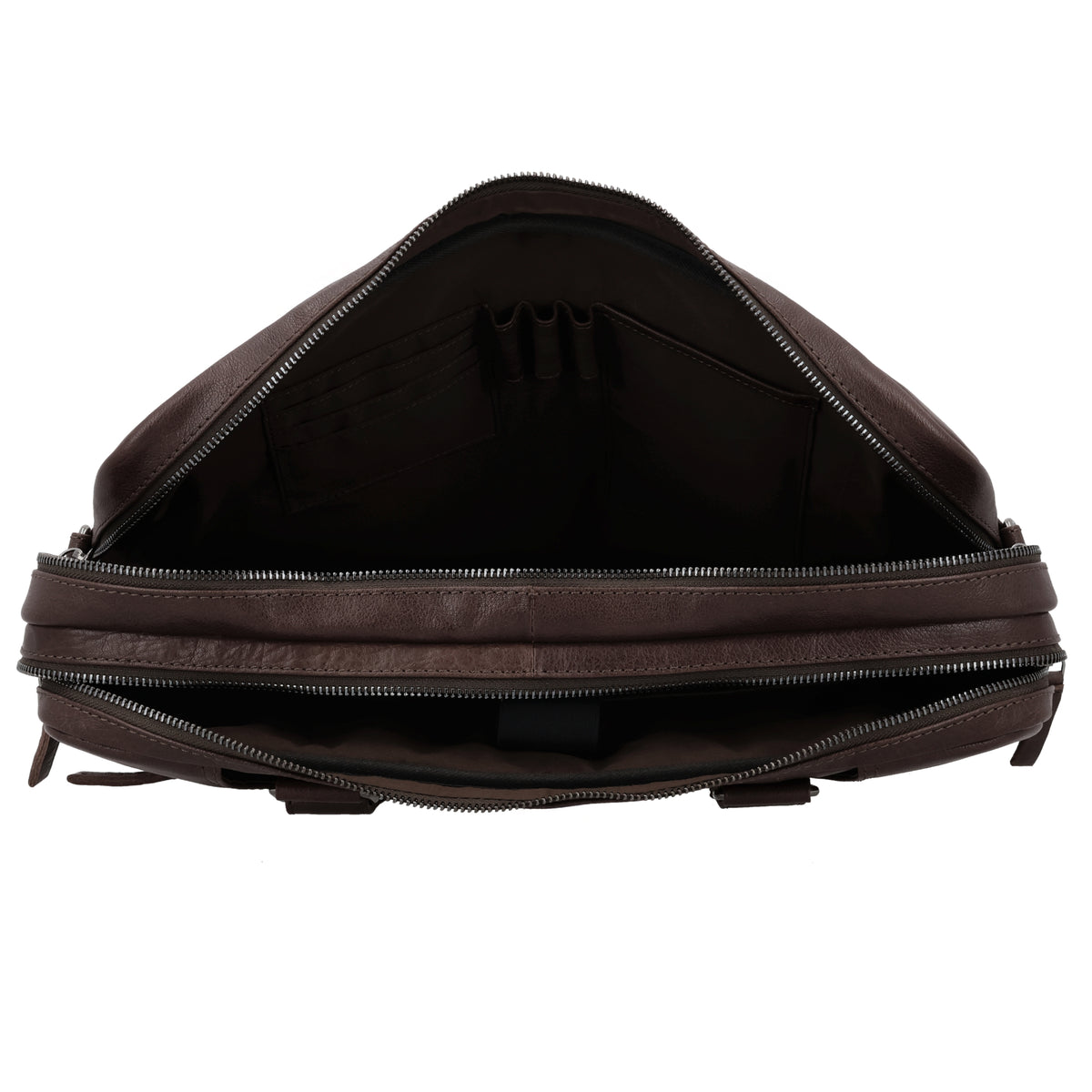 Business-| Laptoptasche 39x30x8cm in Braun mit Reißverschluss - leder-accessoires.com