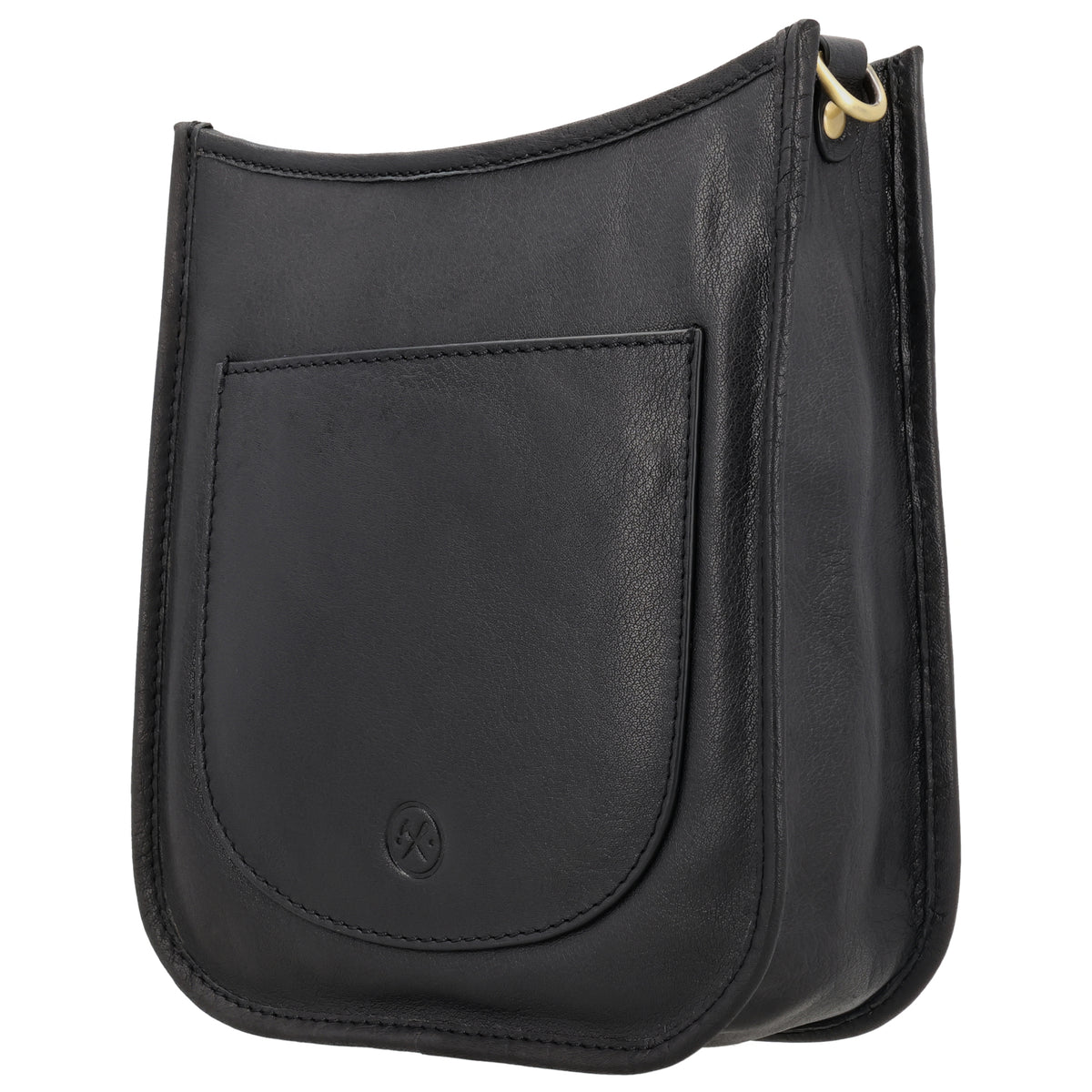 Schultertasche in Schwarz 20x21,5cm mit Reißverschluss - leder-accessoires.com