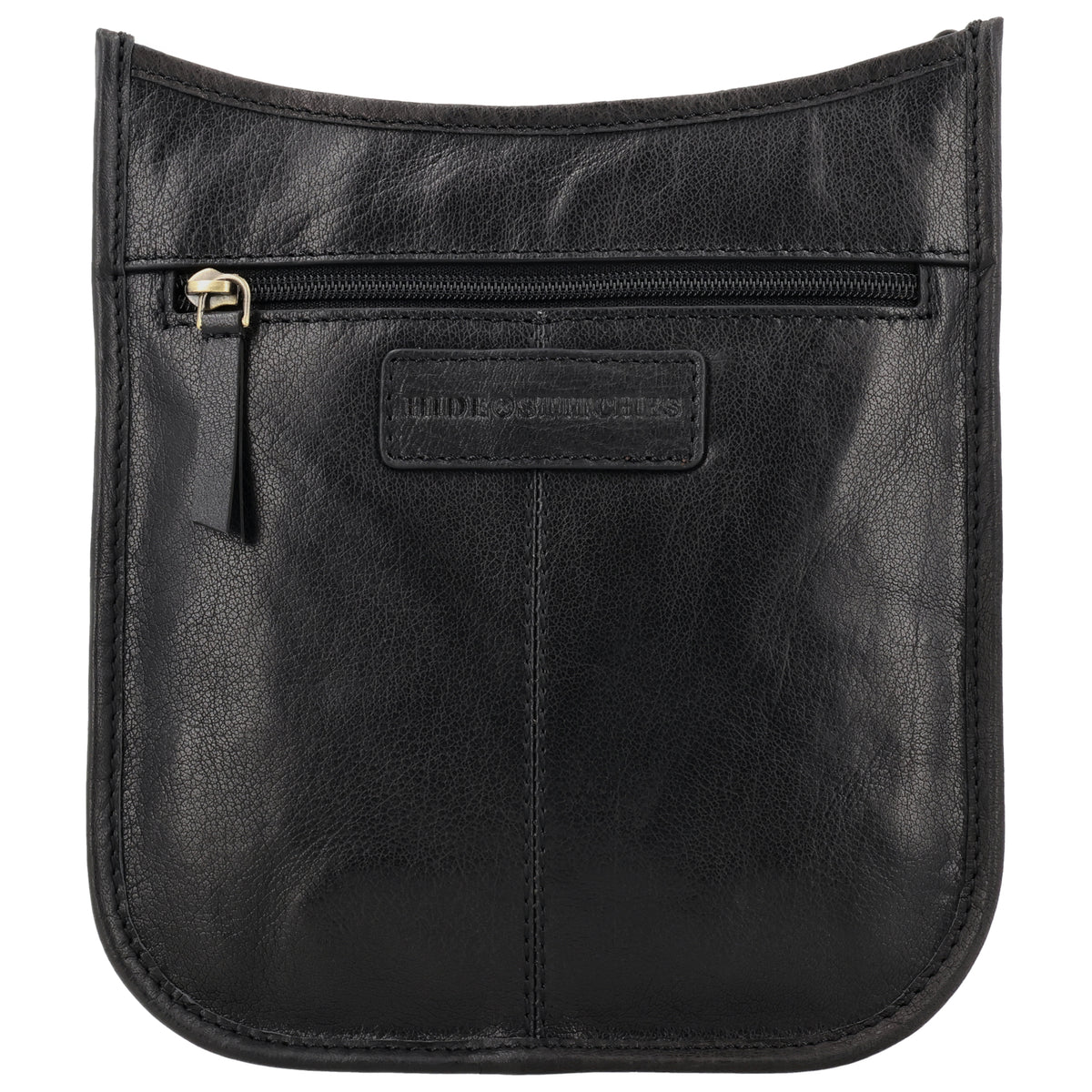 Schultertasche in Schwarz 20x21,5cm mit Reißverschluss - leder-accessoires.com