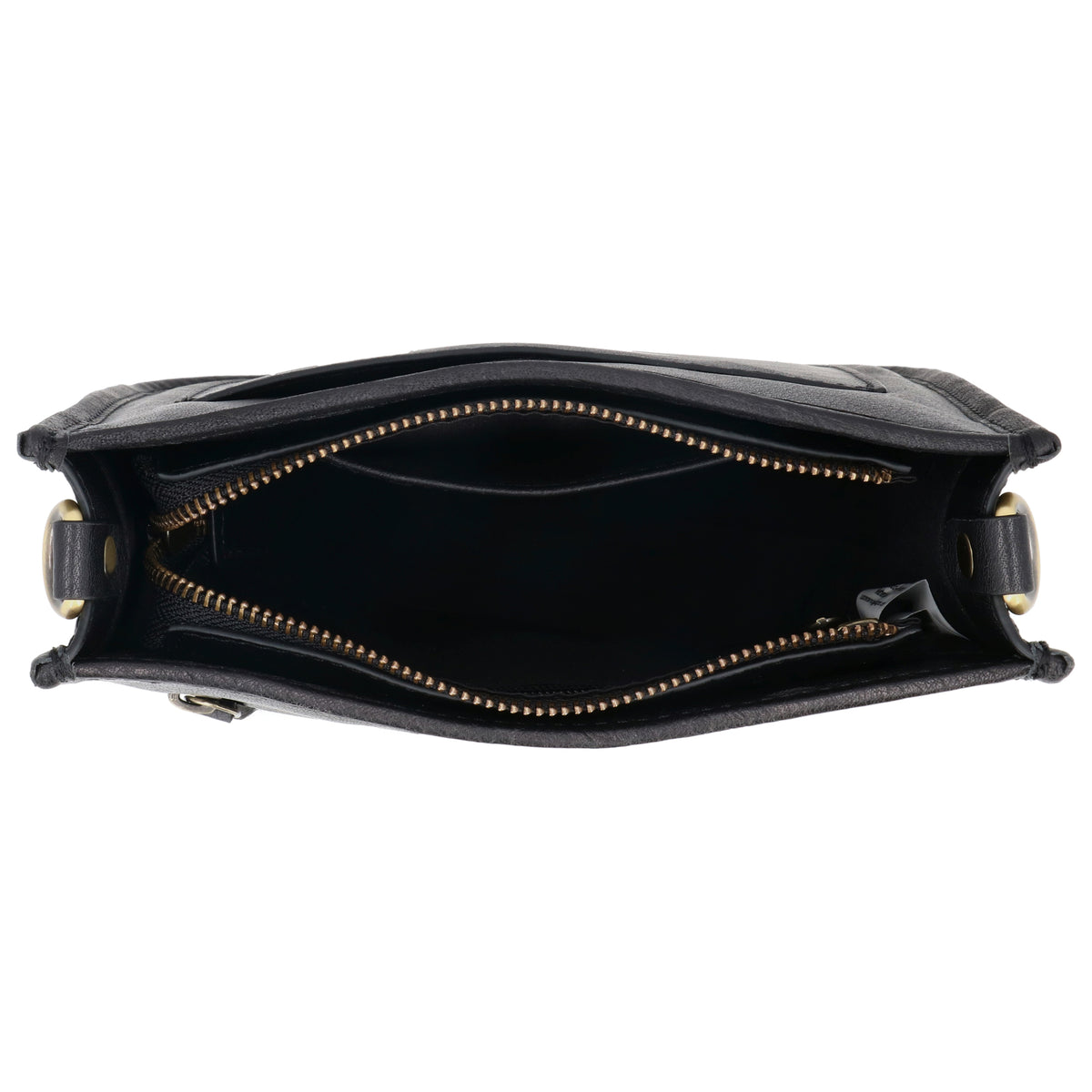 Schultertasche in Schwarz 20x21,5cm mit Reißverschluss - leder-accessoires.com