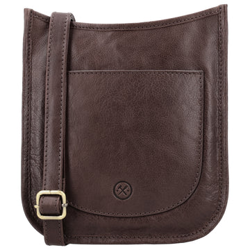 Schultertasche in Braun 20x21,5cm mit Reißverschluss - leder-accessoires.com