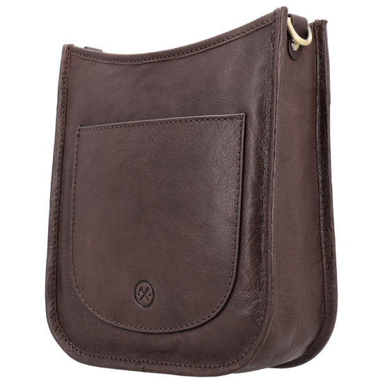 Schultertasche in Braun 20x21,5cm mit Reißverschluss - leder-accessoires.com