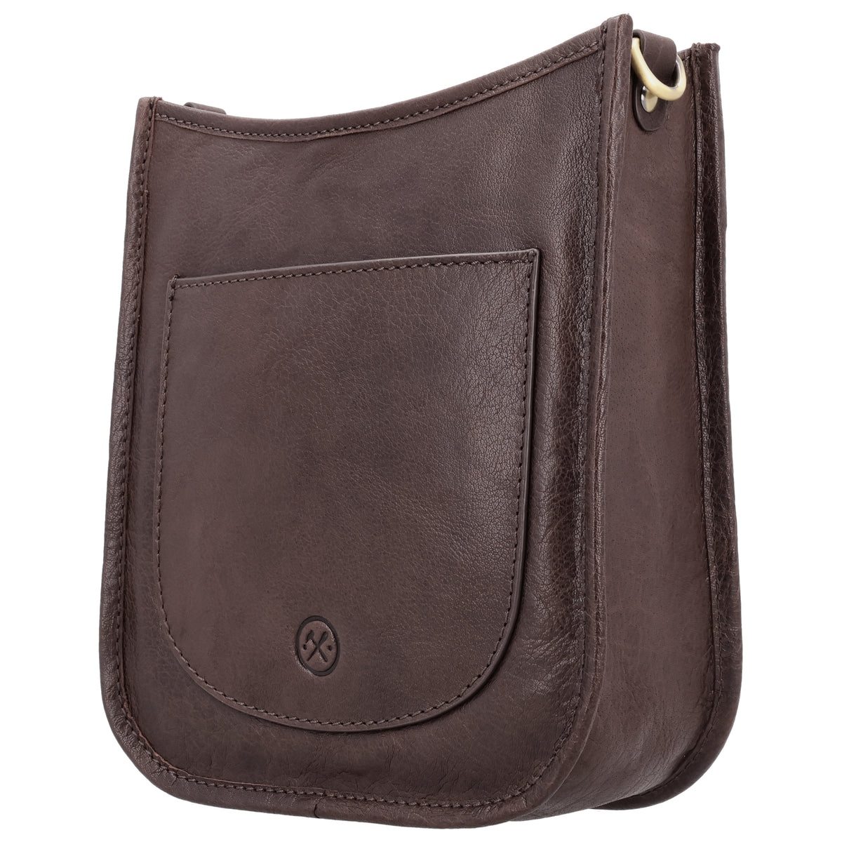 Schultertasche in Braun 20x21,5cm mit Reißverschluss - leder-accessoires.com