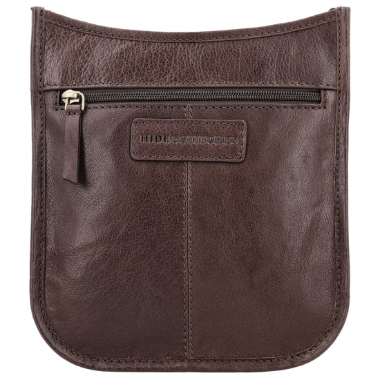 Schultertasche in Braun 20x21,5cm mit Reißverschluss - leder-accessoires.com