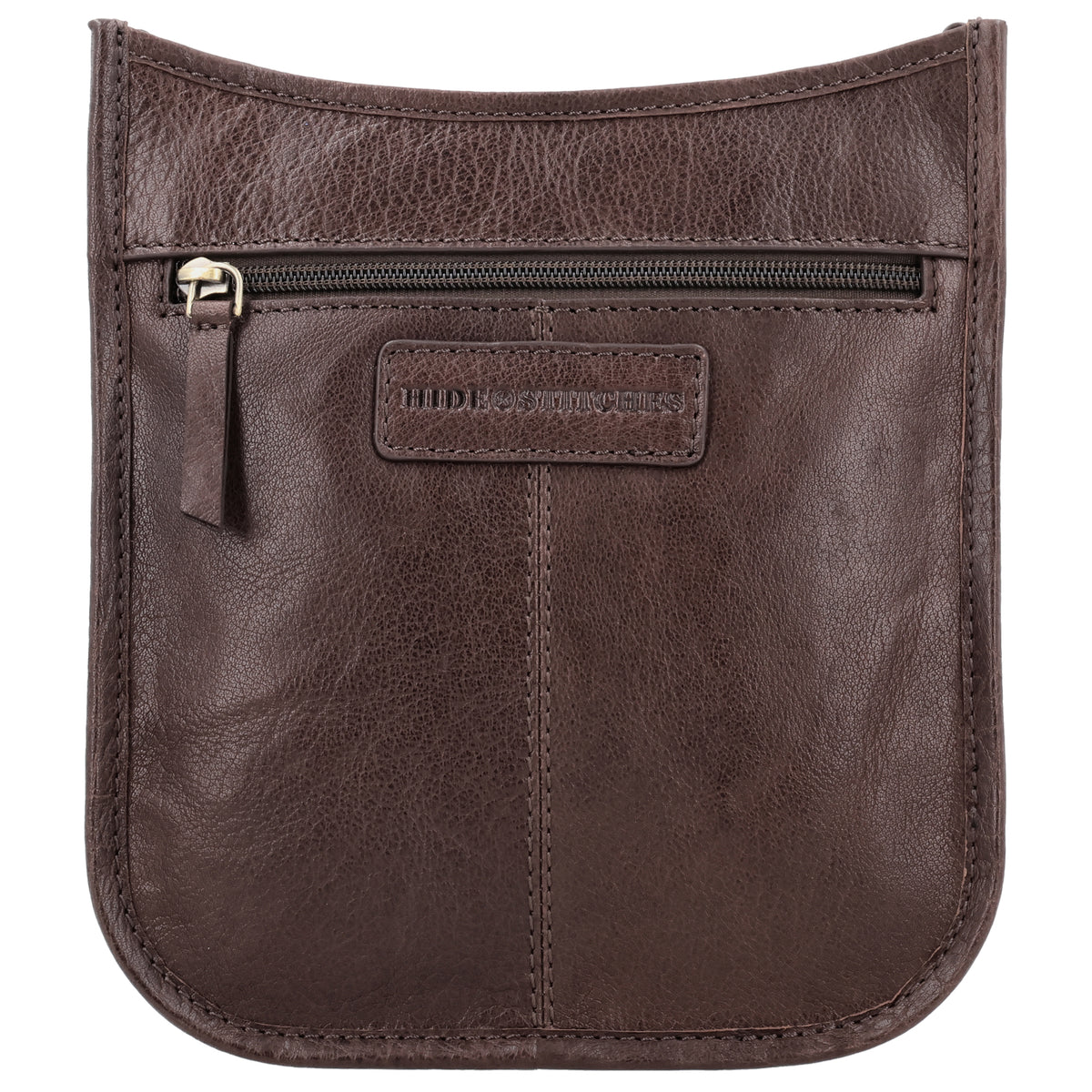 Schultertasche in Braun 20x21,5cm mit Reißverschluss - leder-accessoires.com
