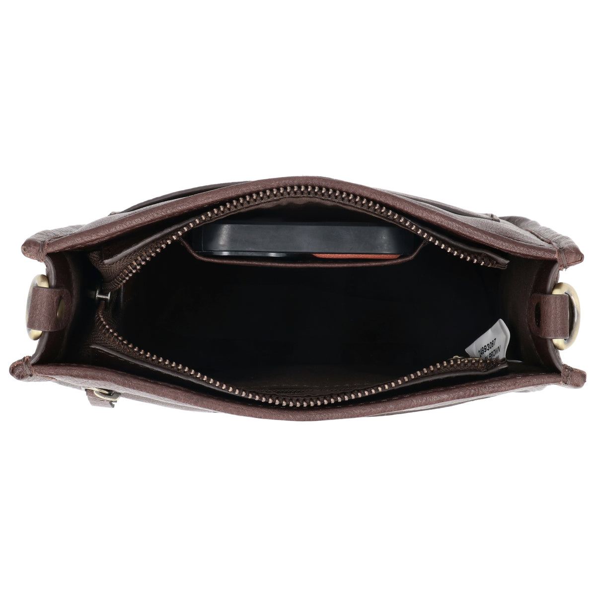 Schultertasche in Braun 20x21,5cm mit Reißverschluss - leder-accessoires.com