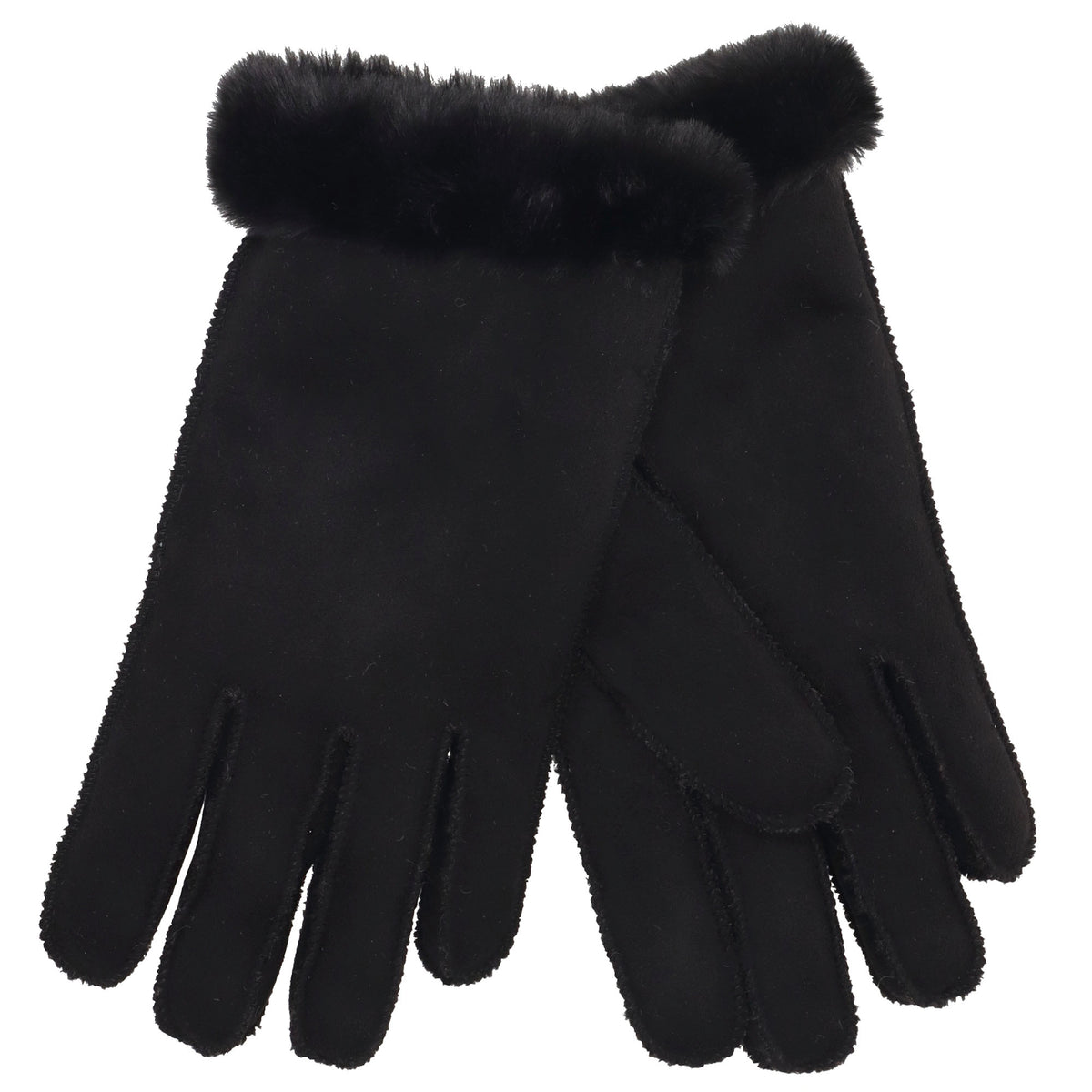 Winterhandschuh in Schwarz in Wildleder-Optik - leder-accessoires.com