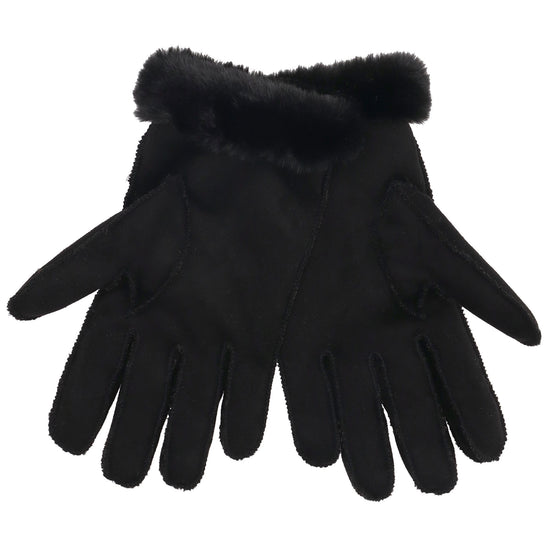 Winterhandschuh in Schwarz in Wildleder-Optik - leder-accessoires.com