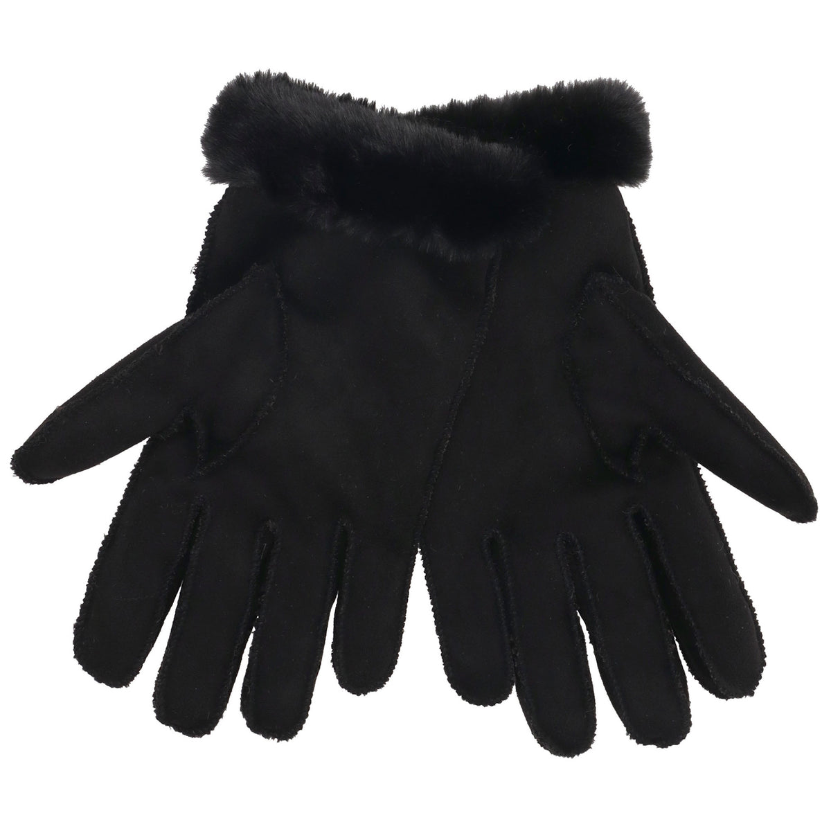 Winterhandschuh in Schwarz in Wildleder-Optik - leder-accessoires.com