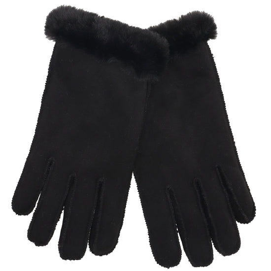 Winterhandschuh in Schwarz in Wildleder-Optik - leder-accessoires.com