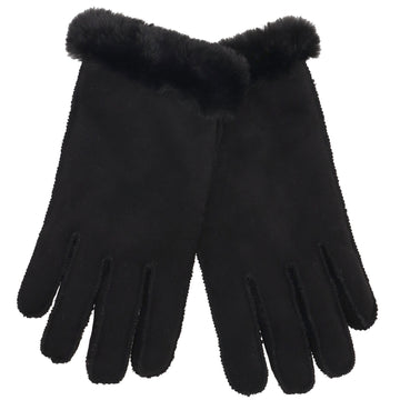 Winterhandschuh in Schwarz in Wildleder-Optik - leder-accessoires.com