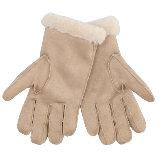 Winterhandschuh in Beige in Wildleder-Optik - leder-accessoires.com