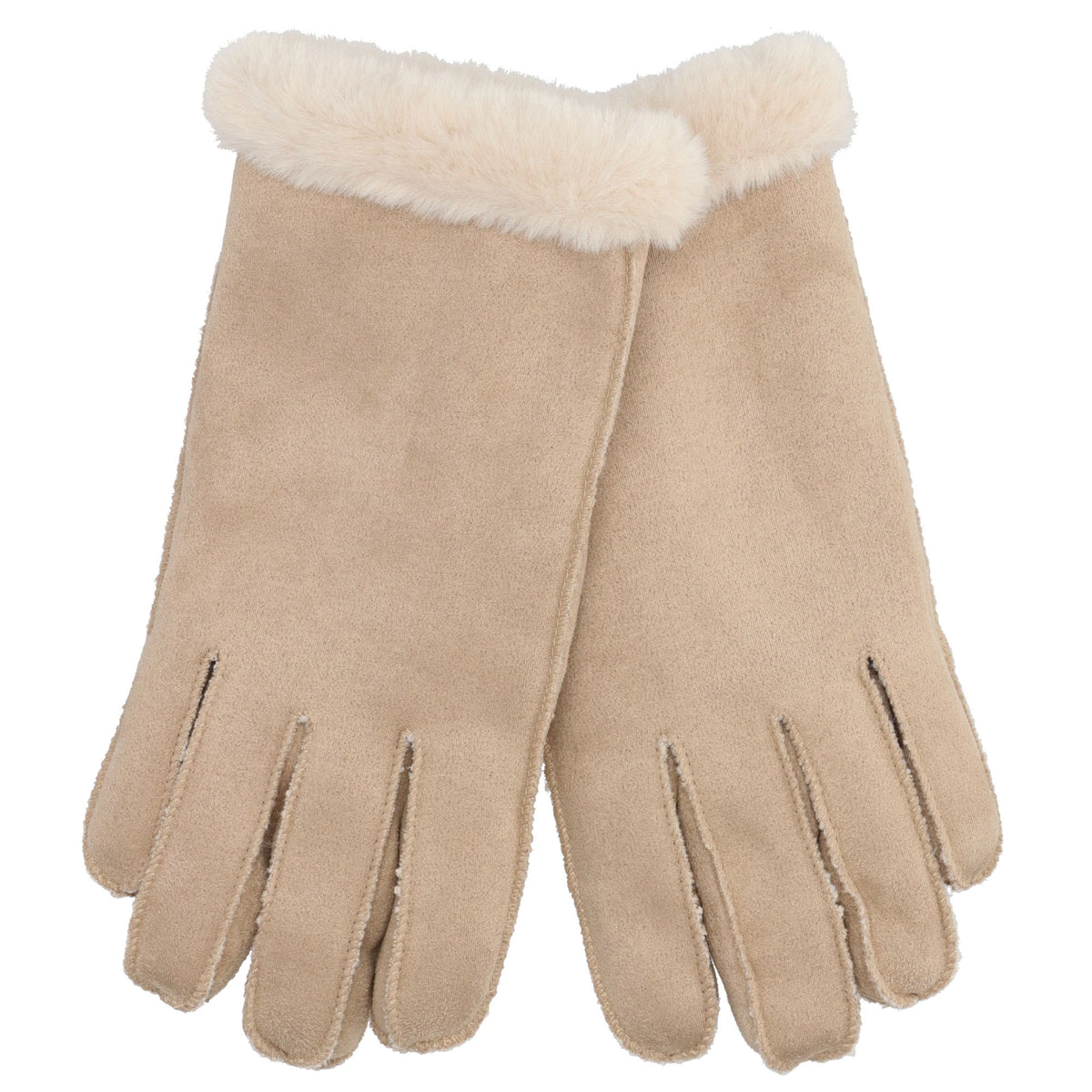 Winterhandschuh in Beige in Wildleder-Optik - leder-accessoires.com