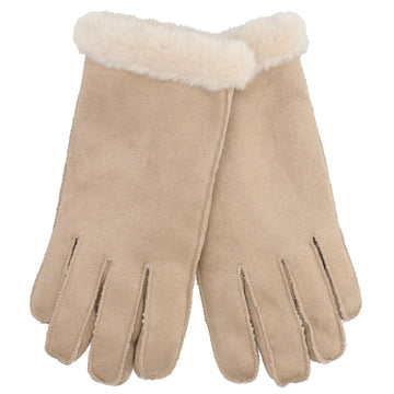Winterhandschuh in Beige in Wildleder-Optik - leder-accessoires.com