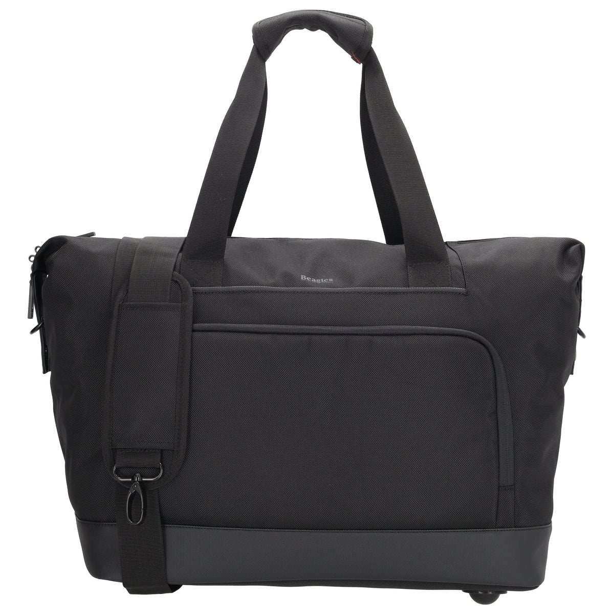 Reisetasche 40 x 32cm in Schwarz mit Reißverschluss - leder-accessoires.com