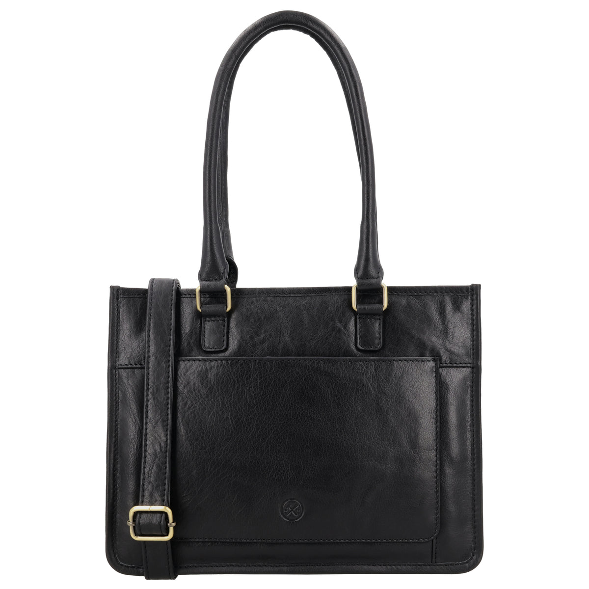 Schultertasche in Schwarz 21x30cm mit Reißverschluss - leder-accessoires.com