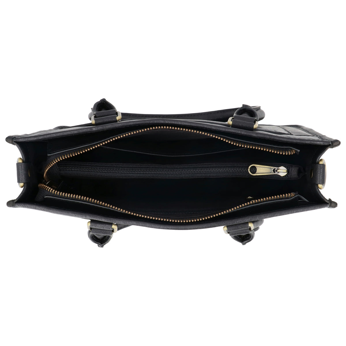Schultertasche in Schwarz 21x30cm mit Reißverschluss - leder-accessoires.com