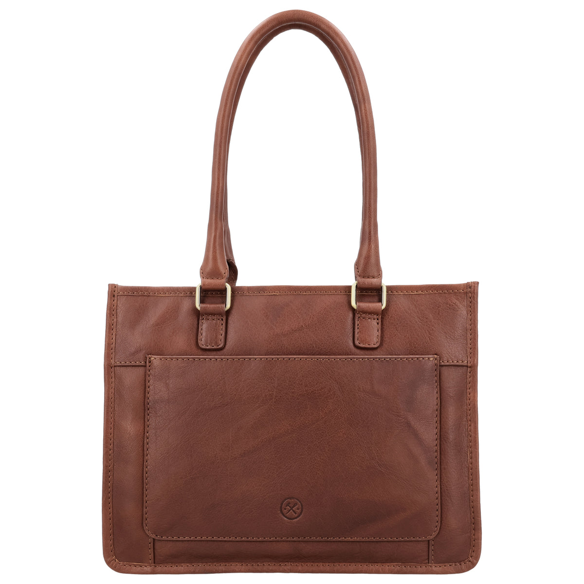 Schultertasche in Braun 21x30cm mit Reißverschluss - leder-accessoires.com