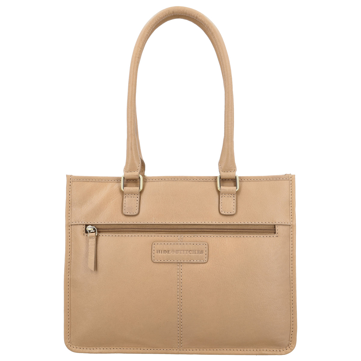 Schultertasche in Beige 21x30cm mit Reißverschluss - leder-accessoires.com