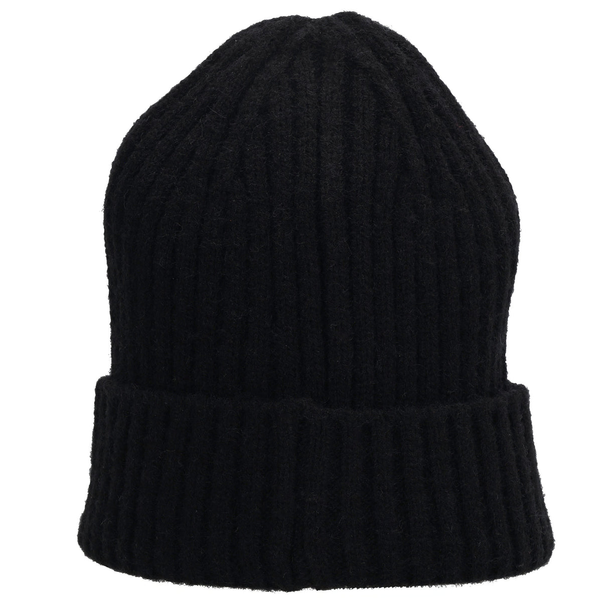 Wintermütze Schwarz 22x23,5cm mit Zopfmuster - leder-accessoires.com