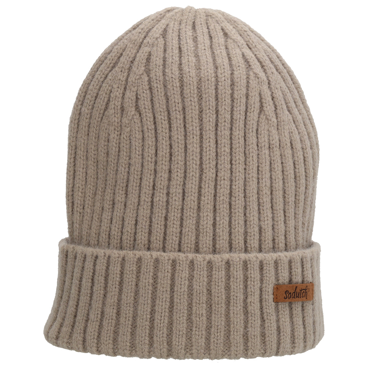 Wintermütze Beige 22x23,5cm mit Zopfmuster - leder-accessoires.com
