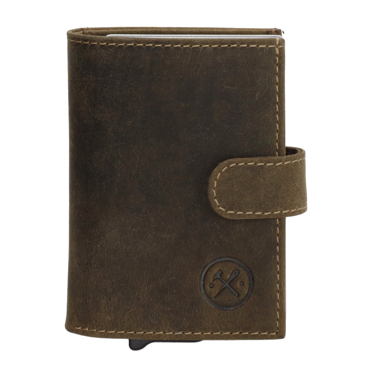 Safety Wallet | Börse 10,5 x 8cm in Olivgrün - leder-accessoires.com