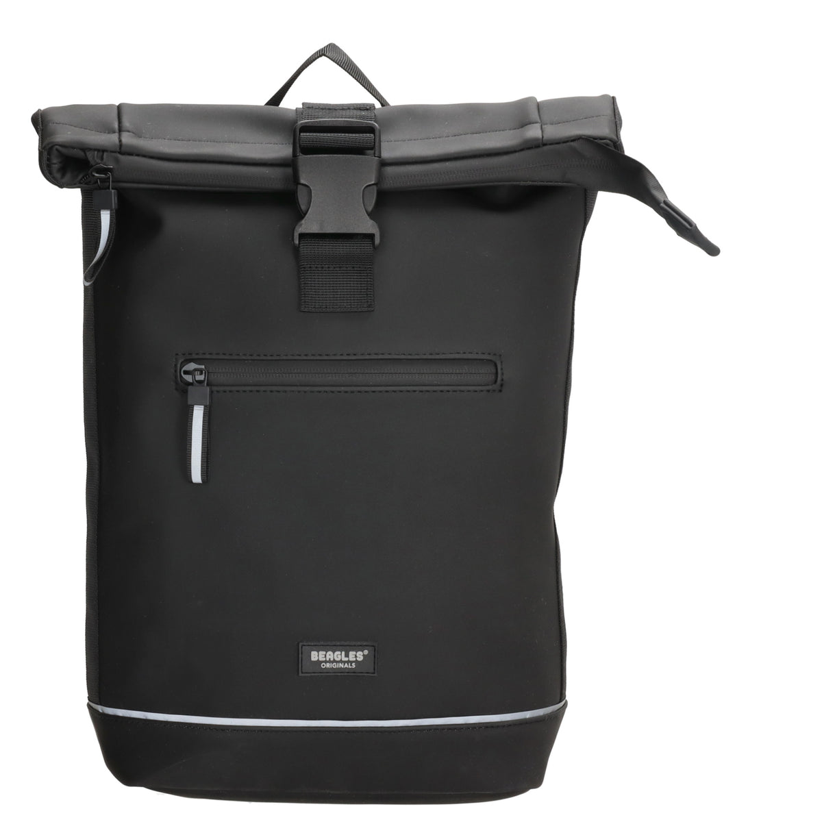 Rolltoprucksack 42x28x10cm in Schwarz mit Klickverschluss - leder-accessoires.com