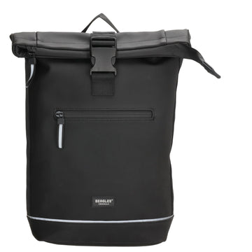 Rolltoprucksack 42x28x10cm in Schwarz mit Klickverschluss - leder-accessoires.com