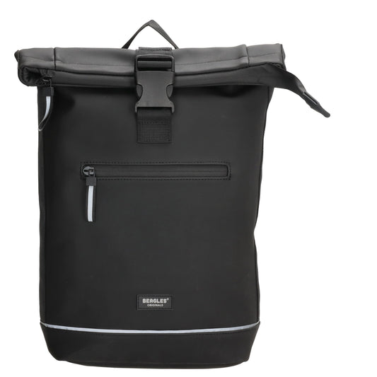 Rolltoprucksack 42x28x10cm in Schwarz mit Klickverschluss - leder-accessoires.com