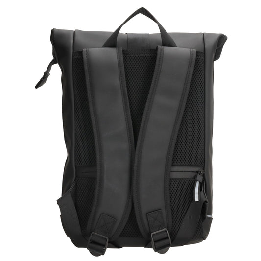 Rolltoprucksack 42x28x10cm in Schwarz mit Klickverschluss - leder-accessoires.com