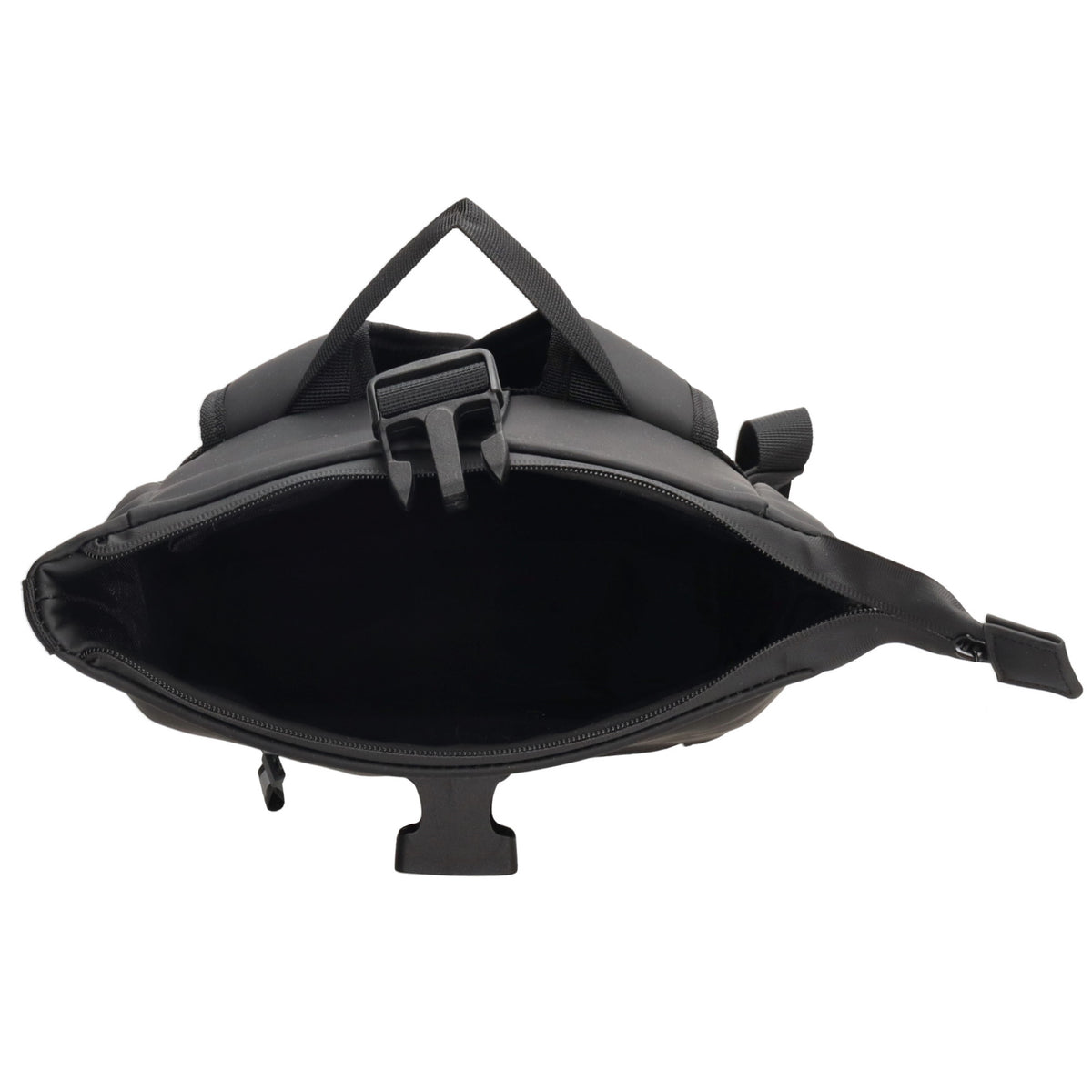 Rolltoprucksack 42x28x10cm in Schwarz mit Klickverschluss - leder-accessoires.com
