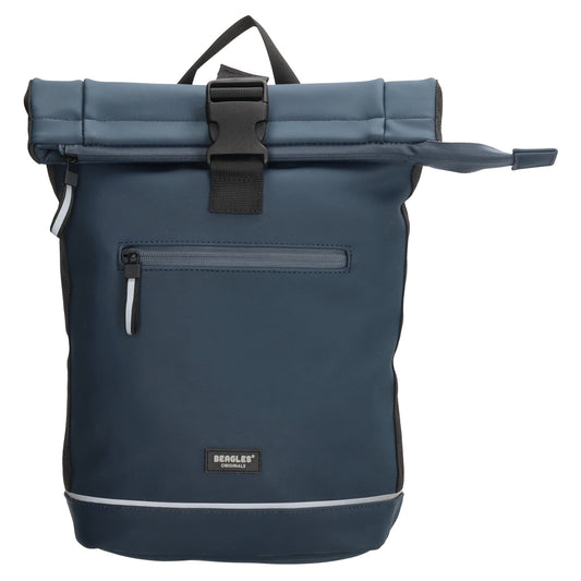 Rolltoprucksack 42x28x10cm in Blau|Marine mit Klickverschluss - leder-accessoires.com