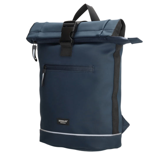 Rolltoprucksack 42x28x10cm in Blau|Marine mit Klickverschluss - leder-accessoires.com