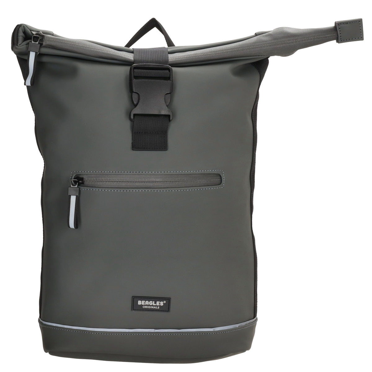 Rolltoprucksack 42x28x10cm in Grau mit Klickverschluss - leder-accessoires.com