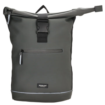 Rolltoprucksack 42x28x10cm in Grau mit Klickverschluss - leder-accessoires.com