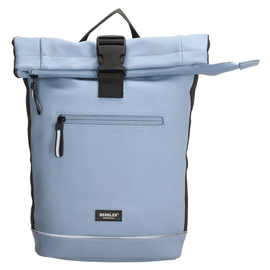 Rolltoprucksack 42x28x10cm in Hellblau mit Klickverschluss - leder-accessoires.com