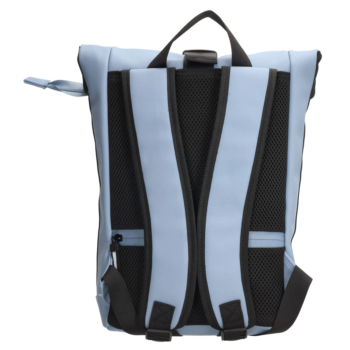 Rolltoprucksack 42x28x10cm in Hellblau mit Klickverschluss - leder-accessoires.com