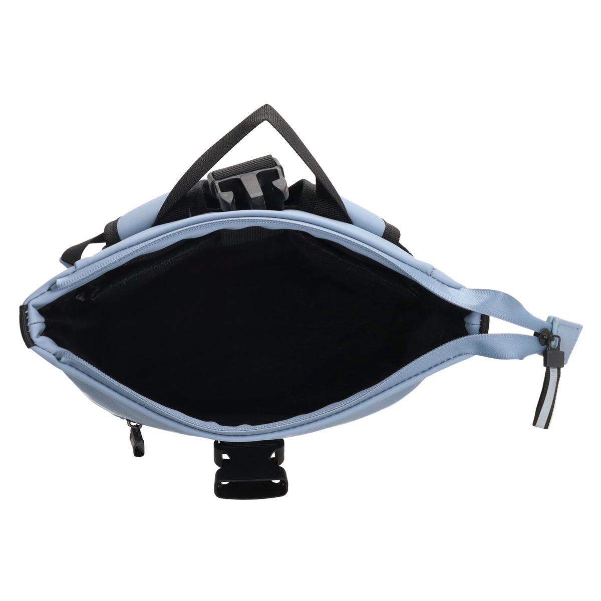 Rolltoprucksack 42x28x10cm in Hellblau mit Klickverschluss - leder-accessoires.com