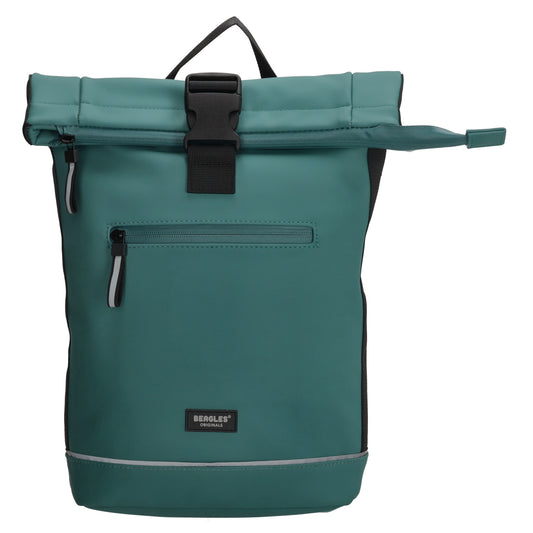Rolltoprucksack 42x28x10cm in Petrol mit Klickverschluss - leder-accessoires.com