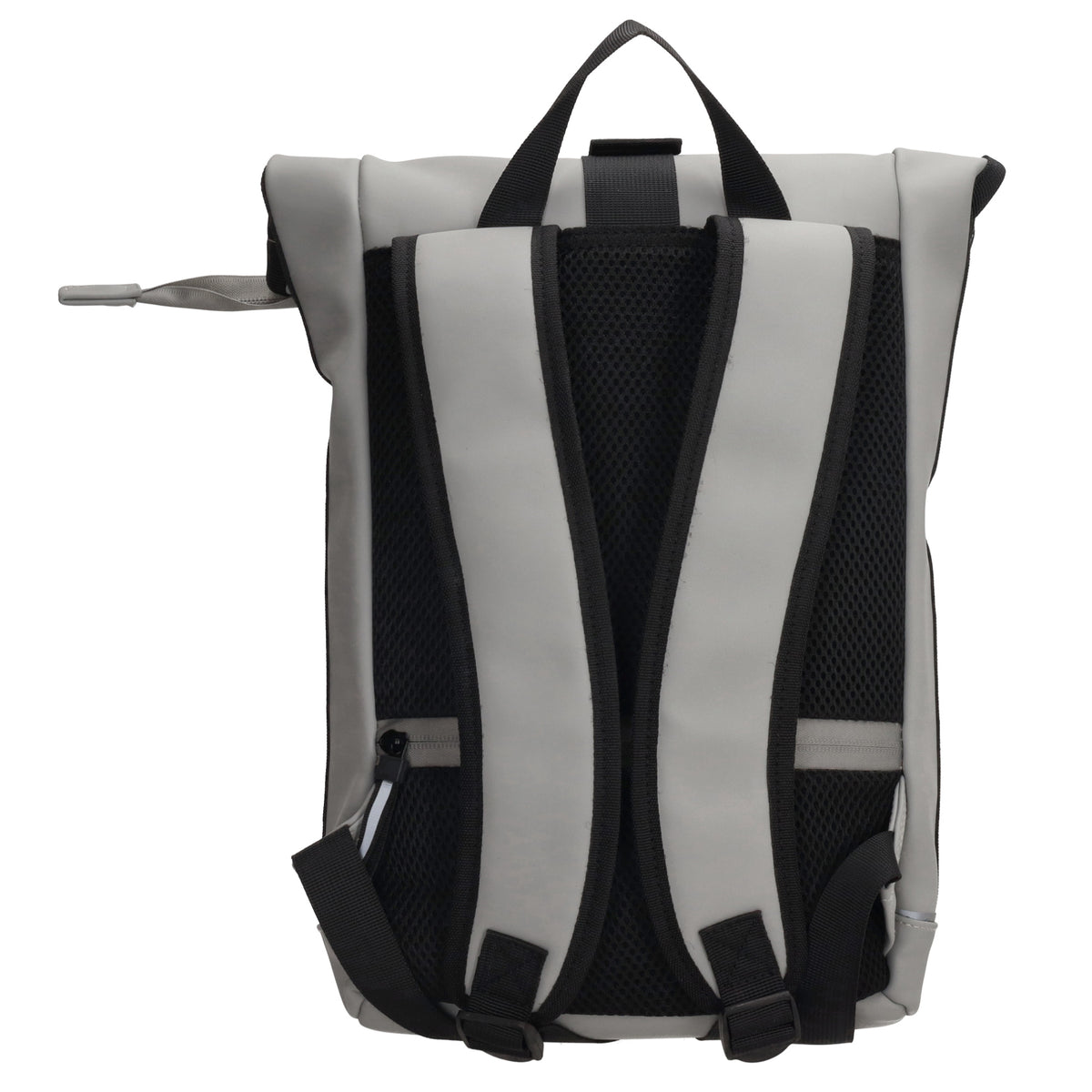 Rolltoprucksack 42x28x10cm in Hellgrau mit Klickverschluss - leder-accessoires.com
