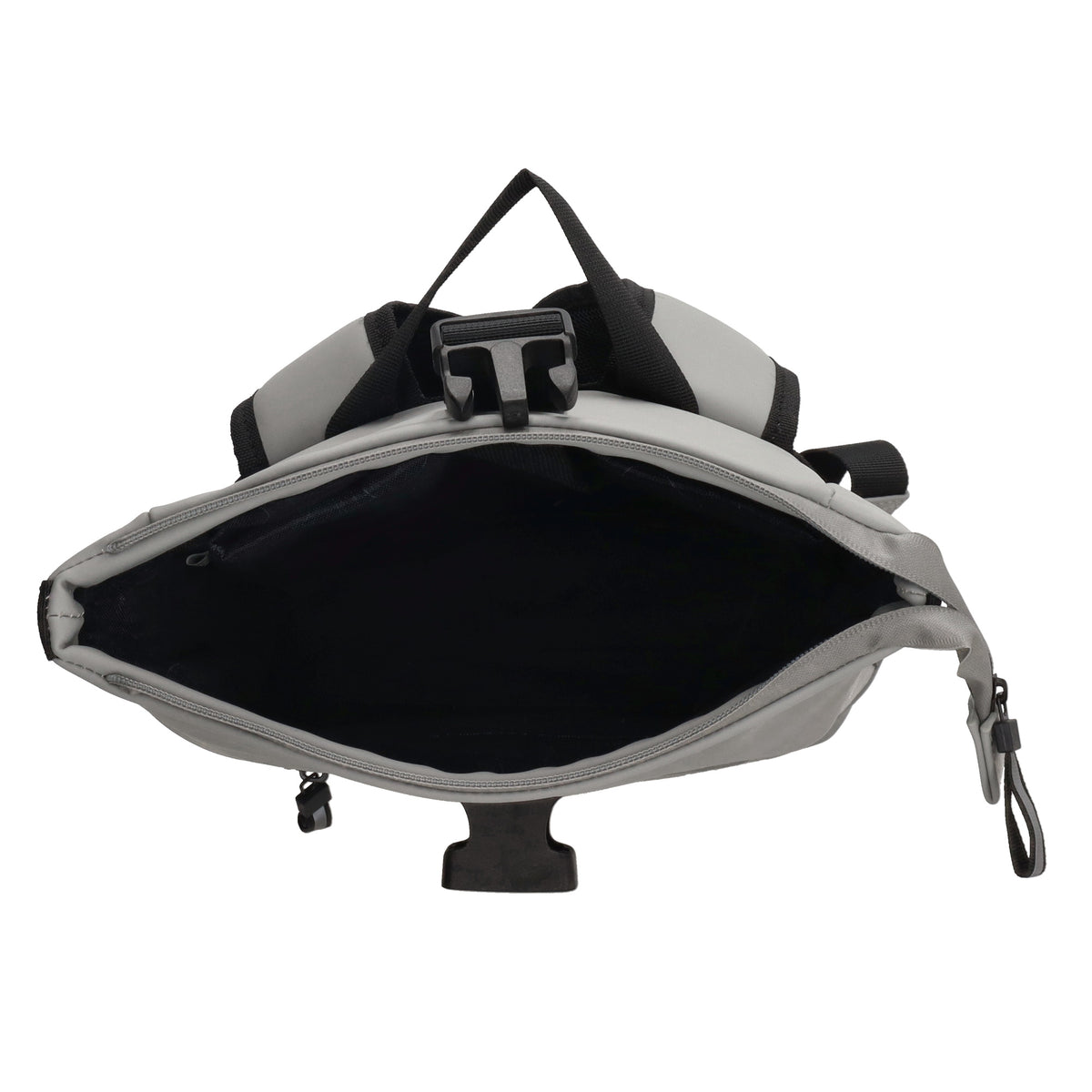 Rolltoprucksack 42x28x10cm in Hellgrau mit Klickverschluss - leder-accessoires.com