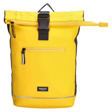 Rolltoprucksack 42x28x10cm in Gelb mit Klickverschluss - leder-accessoires.com