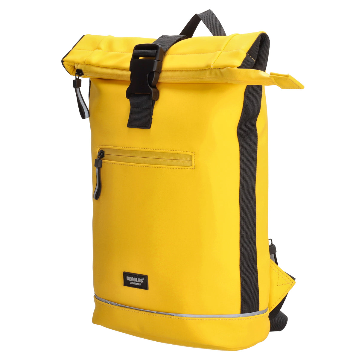 Rolltoprucksack 42x28x10cm in Gelb mit Klickverschluss - leder-accessoires.com