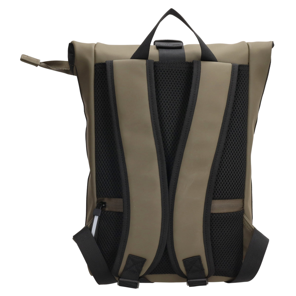 Rolltoprucksack 42x28x10cm in Oliv|Khaki mit Klickverschluss - leder-accessoires.com