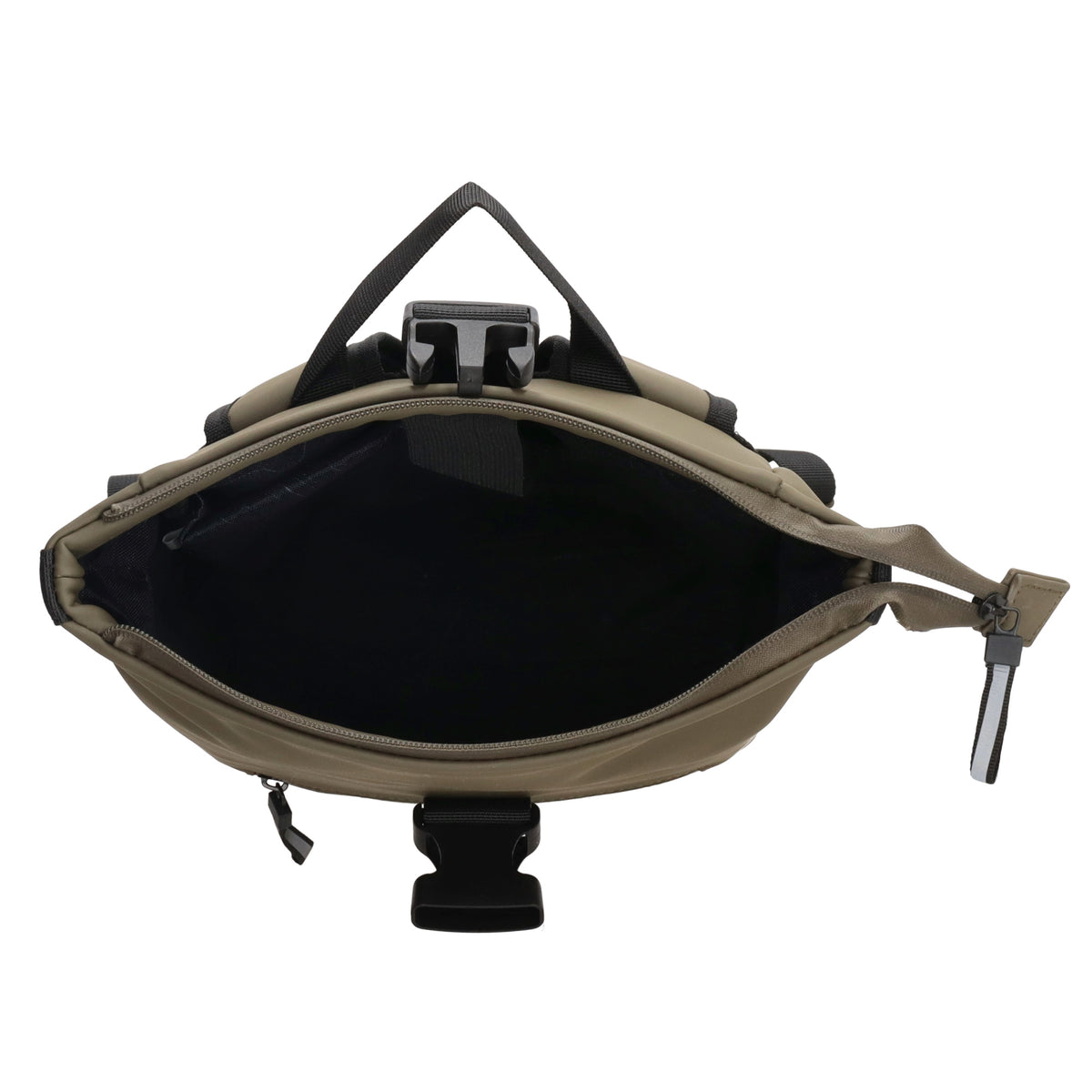 Rolltoprucksack 42x28x10cm in Oliv|Khaki mit Klickverschluss - leder-accessoires.com