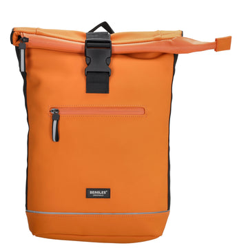 Rolltoprucksack 42x28x10cm in Orange mit Klickverschluss - leder-accessoires.com