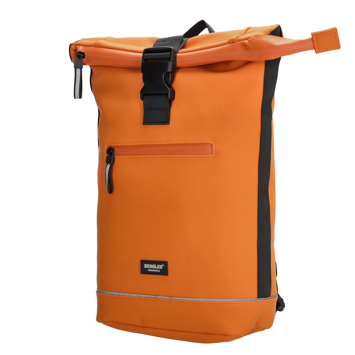 Rolltoprucksack 42x28x10cm in Orange mit Klickverschluss - leder-accessoires.com